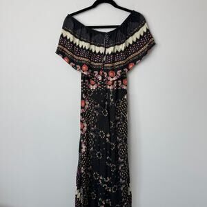Farm Rio Off the Shoulder Floral Bohemian Maxi Dress Medium